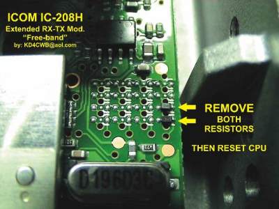 Icom IC-208D (IC 208 D IC208D) user and service manual, modifications